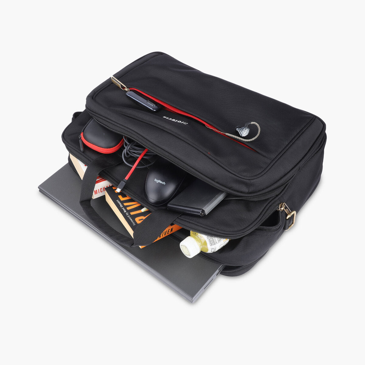 Black-Red, Protecta Staunch Ally Travel & Offfice Laptop Bag-5